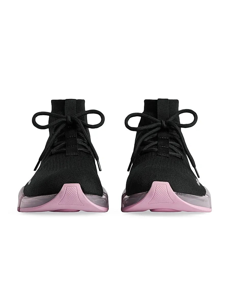 Balenciaga Women's Speed 2.0 Lace Up Full Clear Sole Recycled Knit Sneakers | Thumbnail 3 Balenciaga Women's Speed 2.0 Lace Up Full Clear Sole Recycled Knit Sneakers | Thumbnail 3