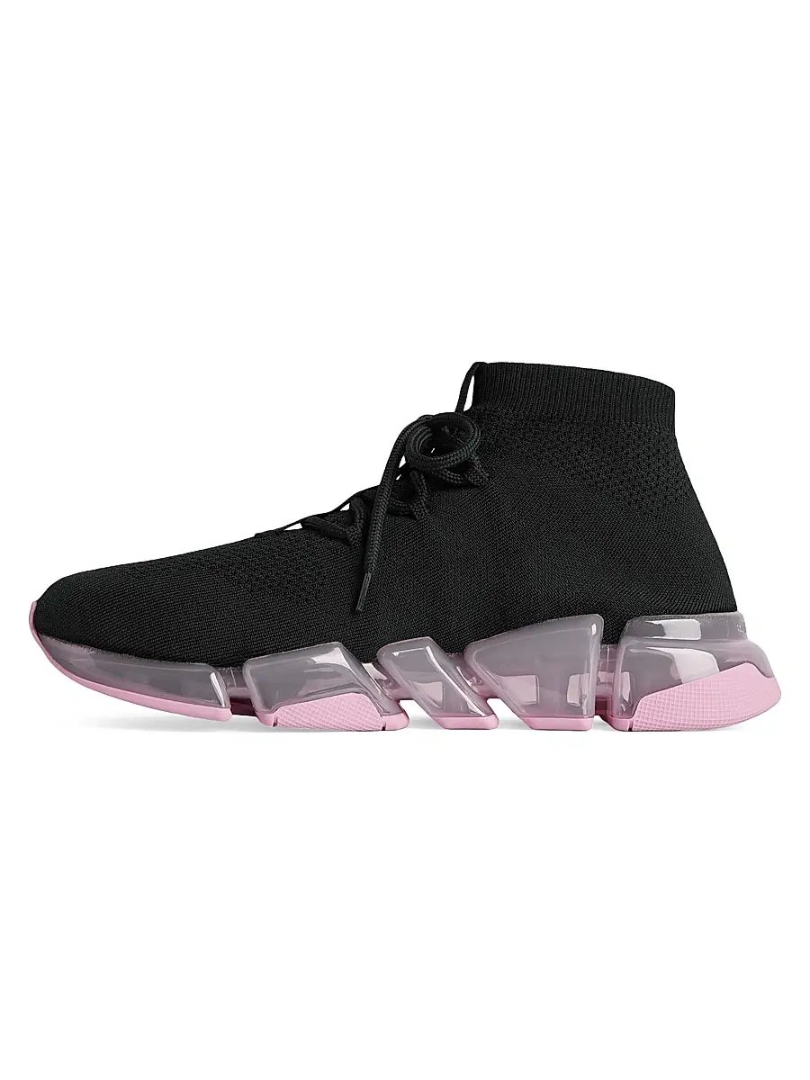 Balenciaga Women's Speed 2.0 Lace Up Full Clear Sole Recycled Knit Sneakers | Thumbnail 4 Balenciaga Women's Speed 2.0 Lace Up Full Clear Sole Recycled Knit Sneakers | Thumbnail 4