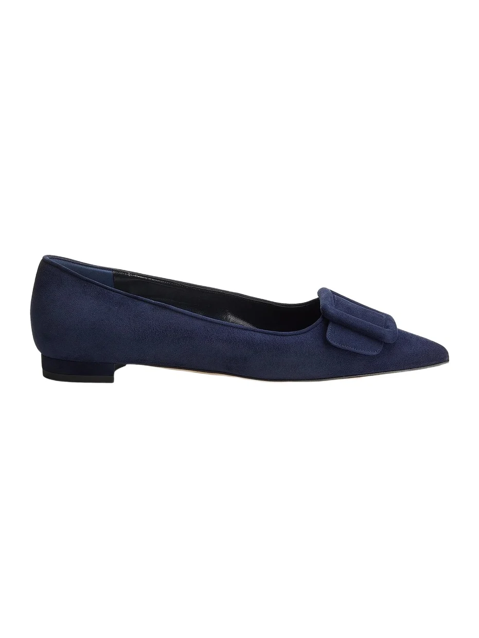 Manolo Blahnik Women's Maysale Suede Flats