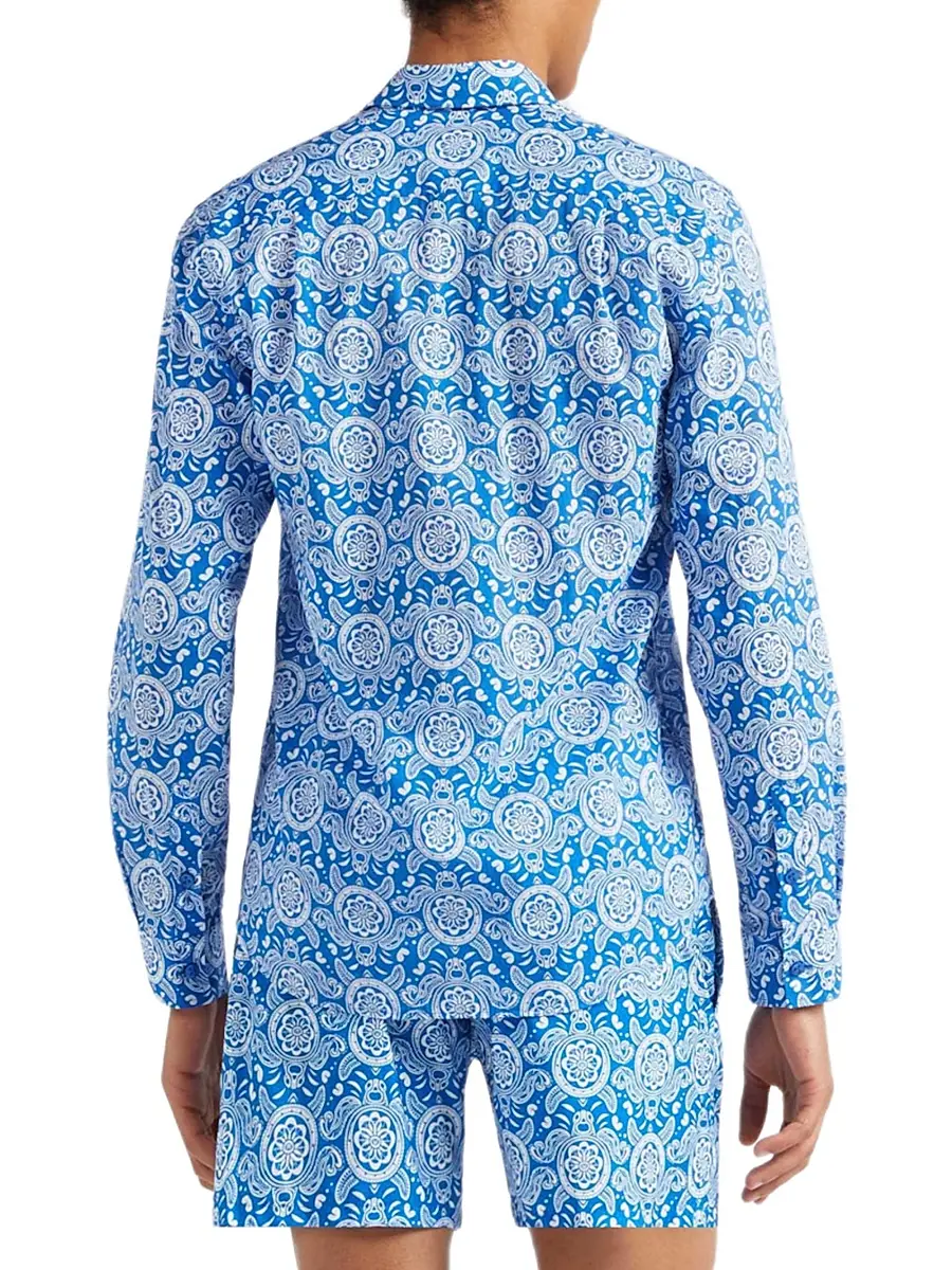 Vilebrequin Men's Graphic Turtle Button-Front Shirt | Thumbnail 4 Vilebrequin Men's Graphic Turtle Button-Front Shirt | Thumbnail 4