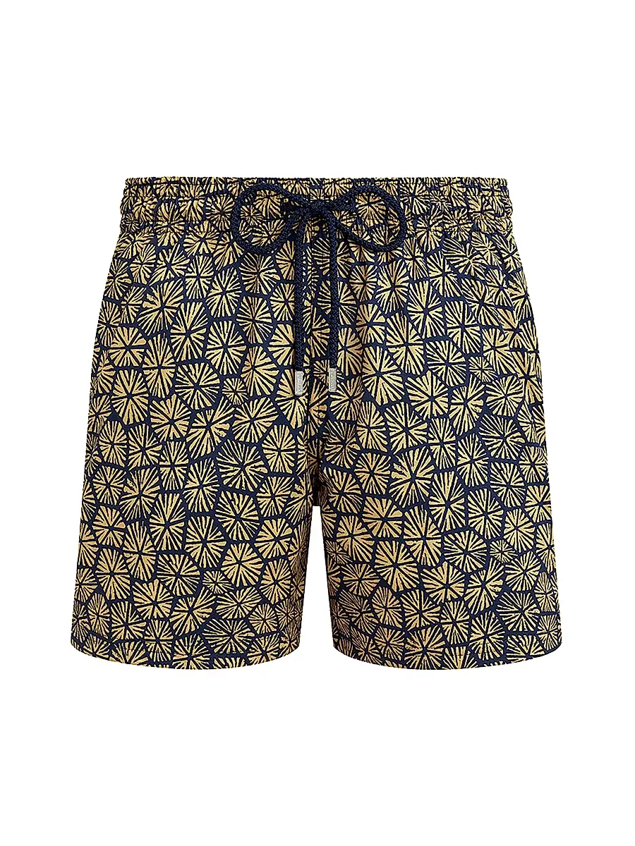 Vilebrequin Men's Geometric Carapaces Swim Trunks - Blue Marine | Image 1 Vilebrequin Men's Geometric Carapaces Swim Trunks - Blue Marine | Image 1