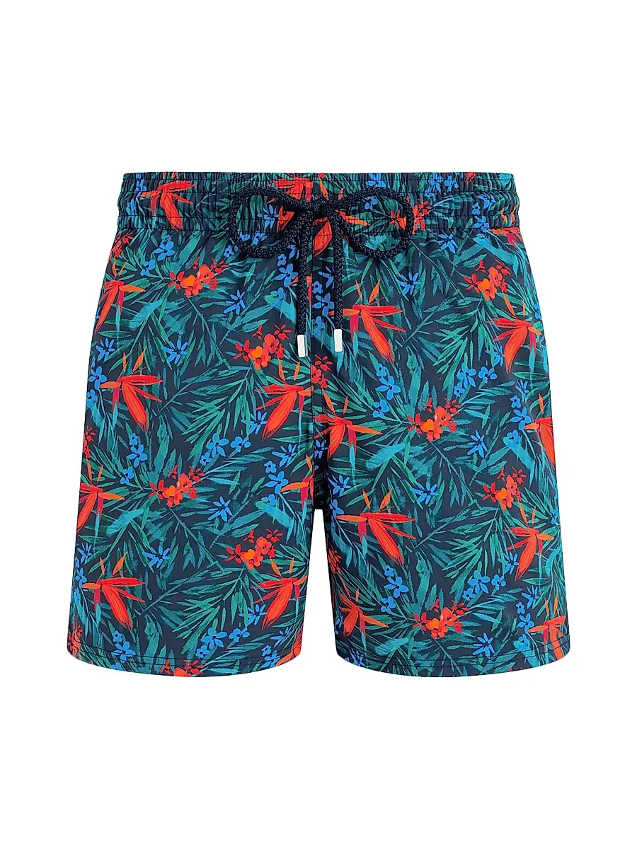 Vilebrequin Men's Tropical Flower Swim Trunks - Blue Marine - Size Medium | Image 1 Vilebrequin Men's Tropical Flower Swim Trunks - Blue Marine - Size Medium | Image 1