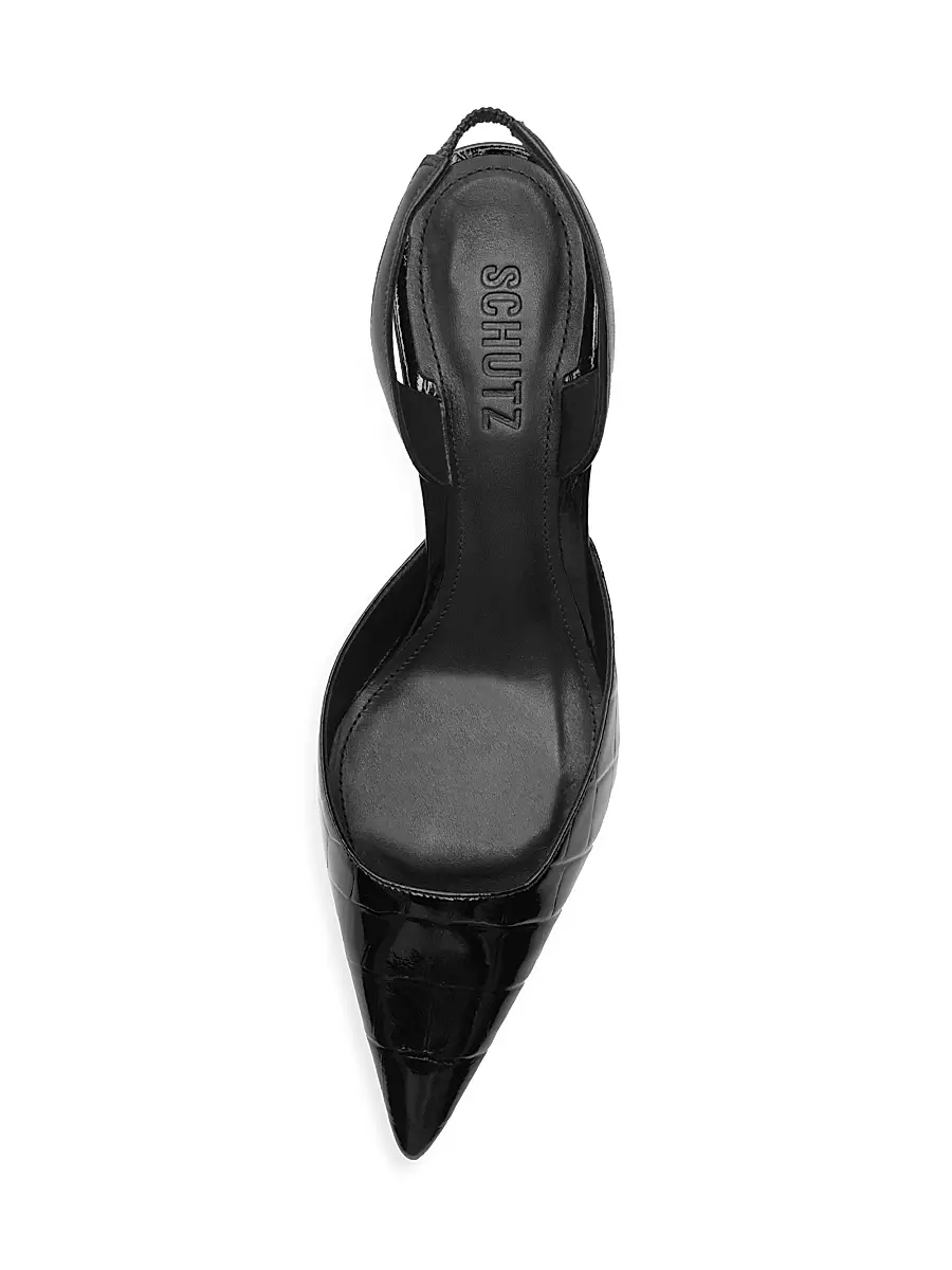 Schutz Women's Paola 65MM Leather Mid-Heel Pumps - Black | Thumbnail 9 Schutz Women's Paola 65MM Leather Mid-Heel Pumps - Black | Thumbnail 9
