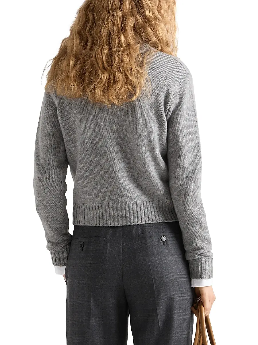 Prada Women's Re-Cashmere Cardigan - Grey | Thumbnail 3 Prada Women's Re-Cashmere Cardigan - Grey | Thumbnail 3