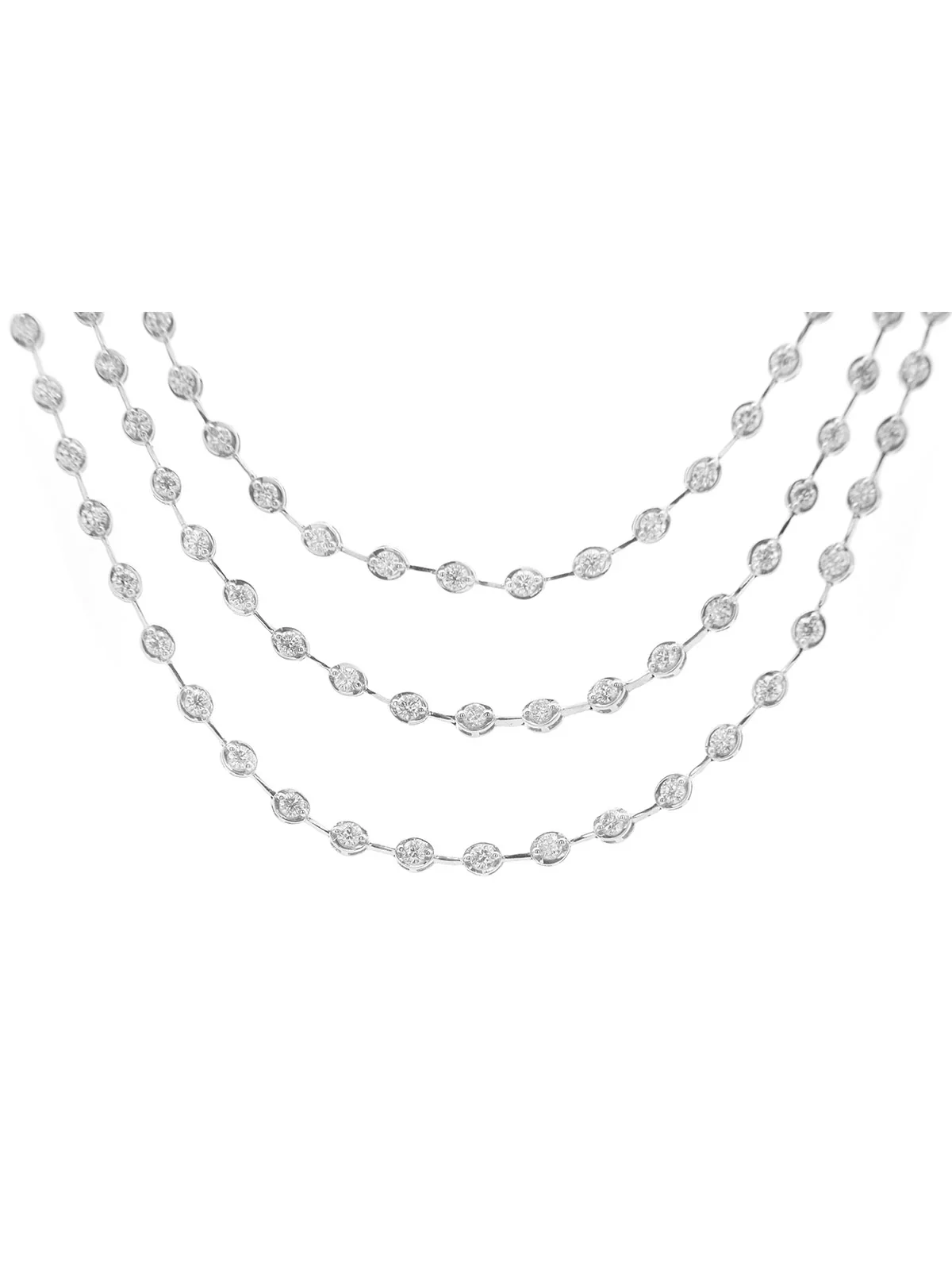 Wish Fine Jewelry 6.5ct Diamond 14K Gold Three Layers Necklace