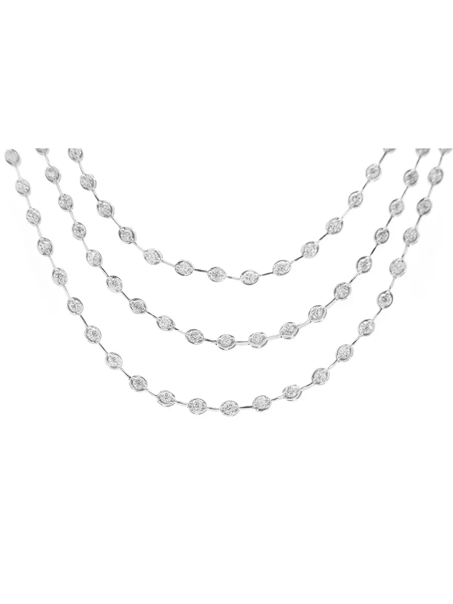 Wish Fine Jewelry 6.5ct Diamond 14K Gold Three Layers Necklace | Image 1 Wish Fine Jewelry 6.5ct Diamond 14K Gold Three Layers Necklace | Image 1