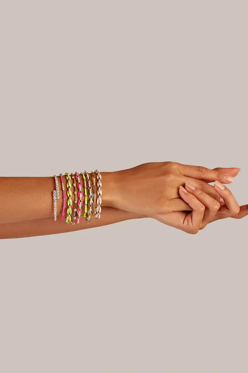Melissa Kaye Pastel Blue Lola Linked Bracelet | Thumbnail 2