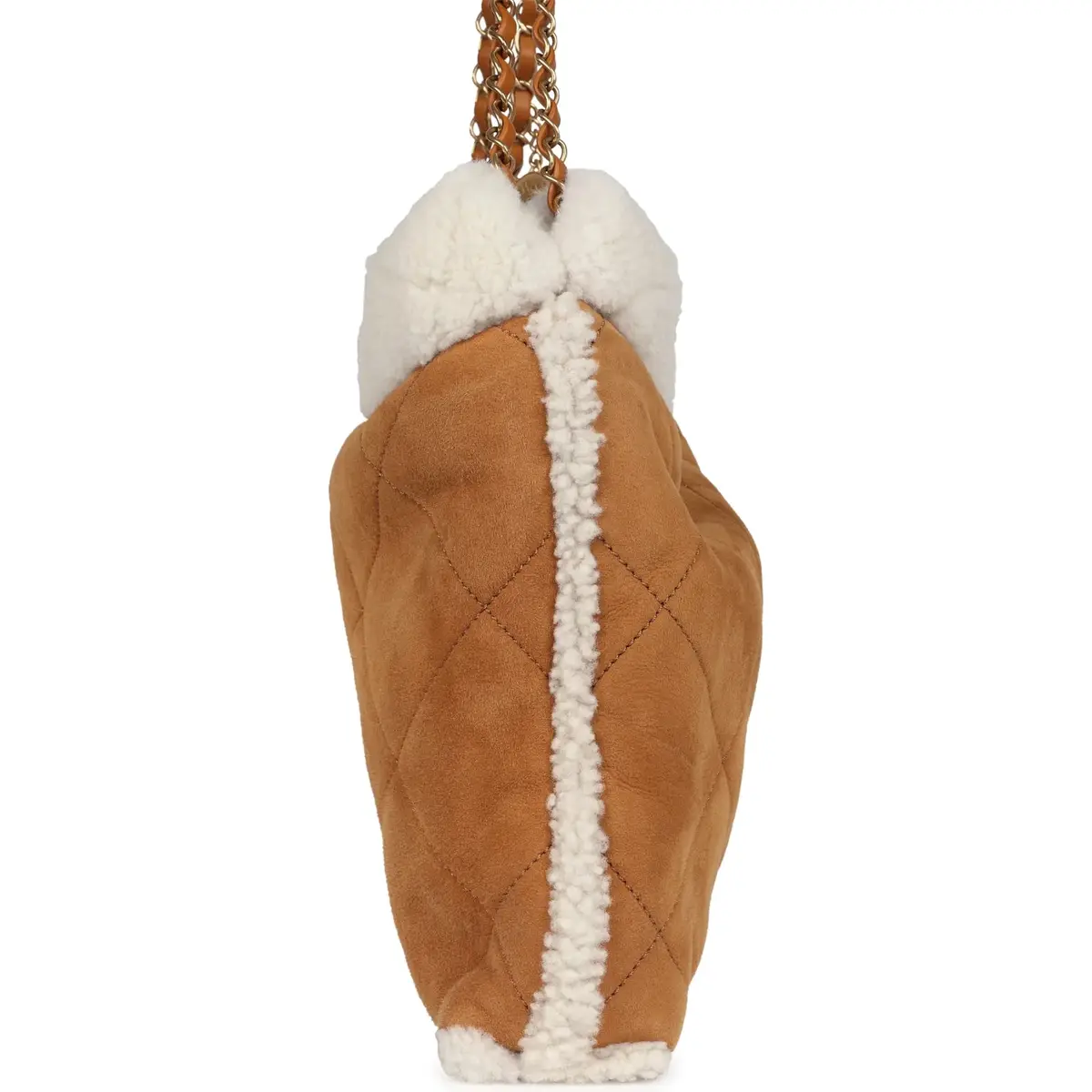 Chanel Chanel Small 22 Bag Tan/White Suede/Shearling Gold Hardware | Thumbnail 6 Chanel Chanel Small 22 Bag Tan/White Suede/Shearling Gold Hardware | Thumbnail 6