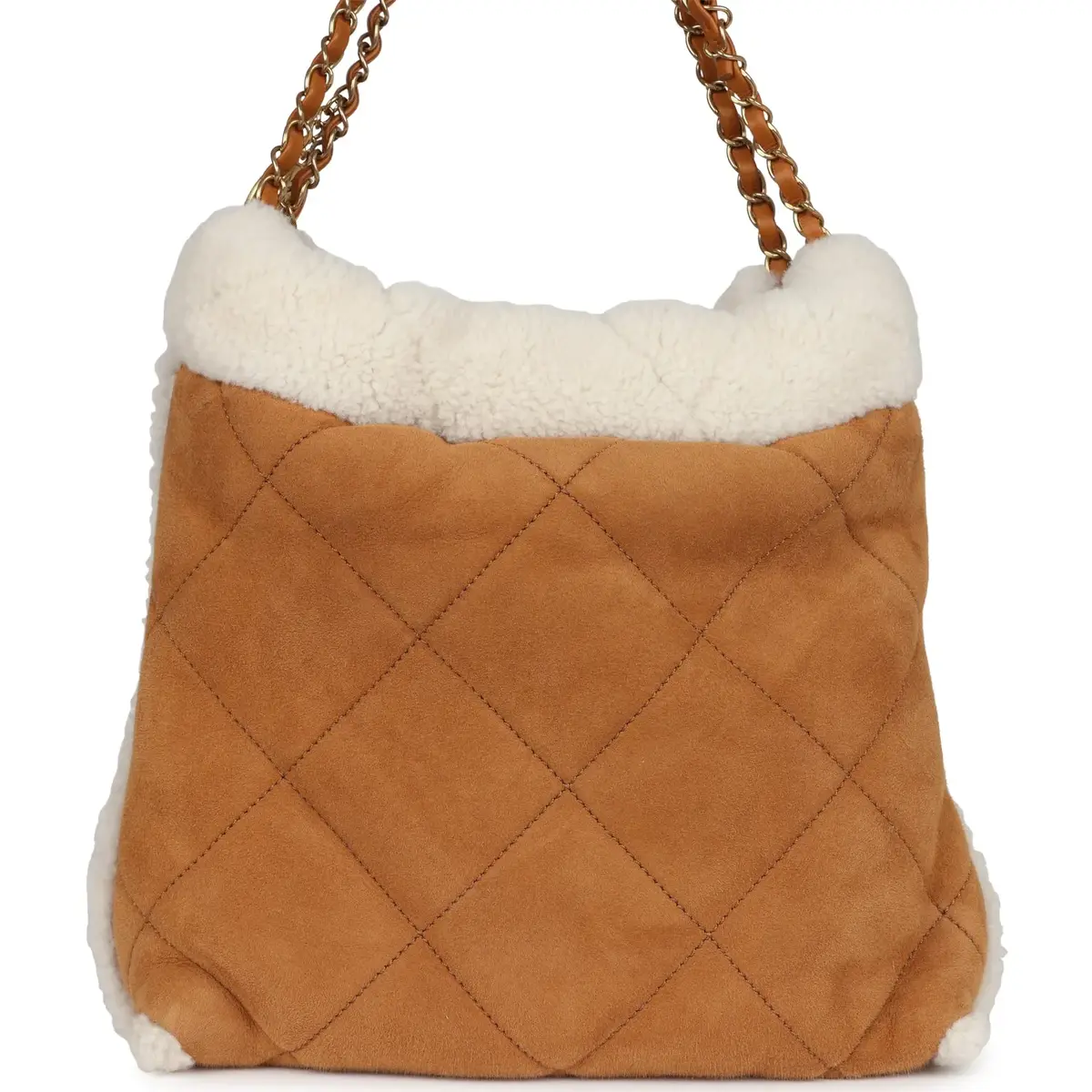 Chanel Chanel Small 22 Bag Tan/White Suede/Shearling Gold Hardware | Thumbnail 7 Chanel Chanel Small 22 Bag Tan/White Suede/Shearling Gold Hardware | Thumbnail 7