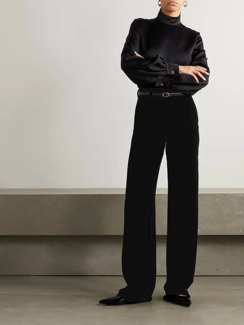 Loro Piana Goldie Velvet Wide-leg Pants | Thumbnail 2 Loro Piana Goldie Velvet Wide-leg Pants | Thumbnail 2