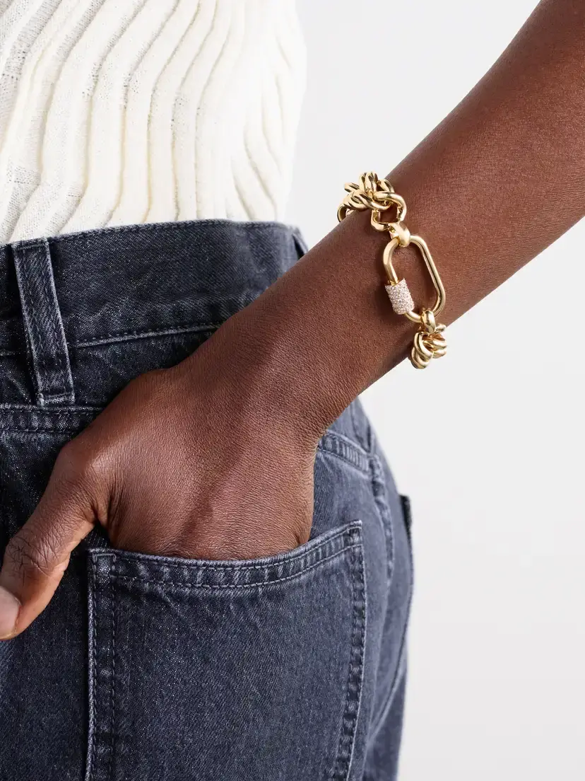 Marla Aaron Mega Curb 14-karat Gold Diamond Bracelet | Thumbnail 2 Marla Aaron Mega Curb 14-karat Gold Diamond Bracelet | Thumbnail 2