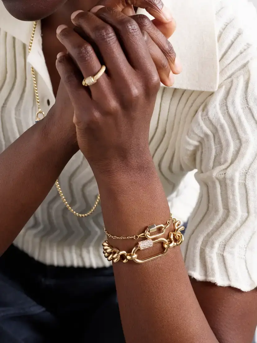 Marla Aaron Mega Curb 14-karat Gold Diamond Bracelet | Thumbnail 4 Marla Aaron Mega Curb 14-karat Gold Diamond Bracelet | Thumbnail 4