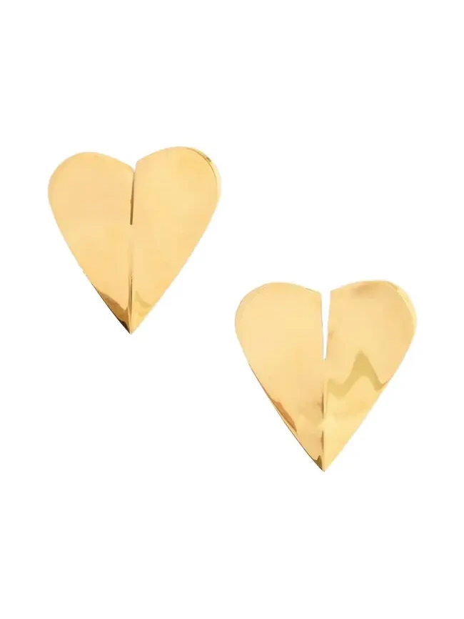 Torn Heart Oversized Gold-tone Earrings Torn Heart Oversized Gold-tone Earrings