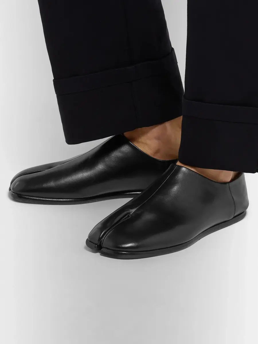 Maison Margiela Tabi Split-Toe Leather Collapsible-Heel Loafers - Men | Thumbnail 3