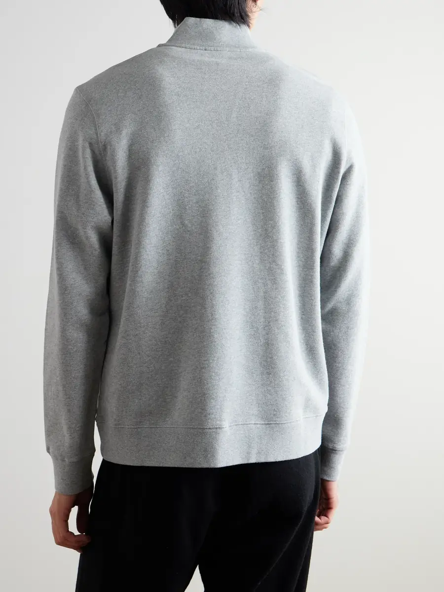 Sunspel Cotton-Jersey Half-Zip Sweatshirt - Men | Thumbnail 3