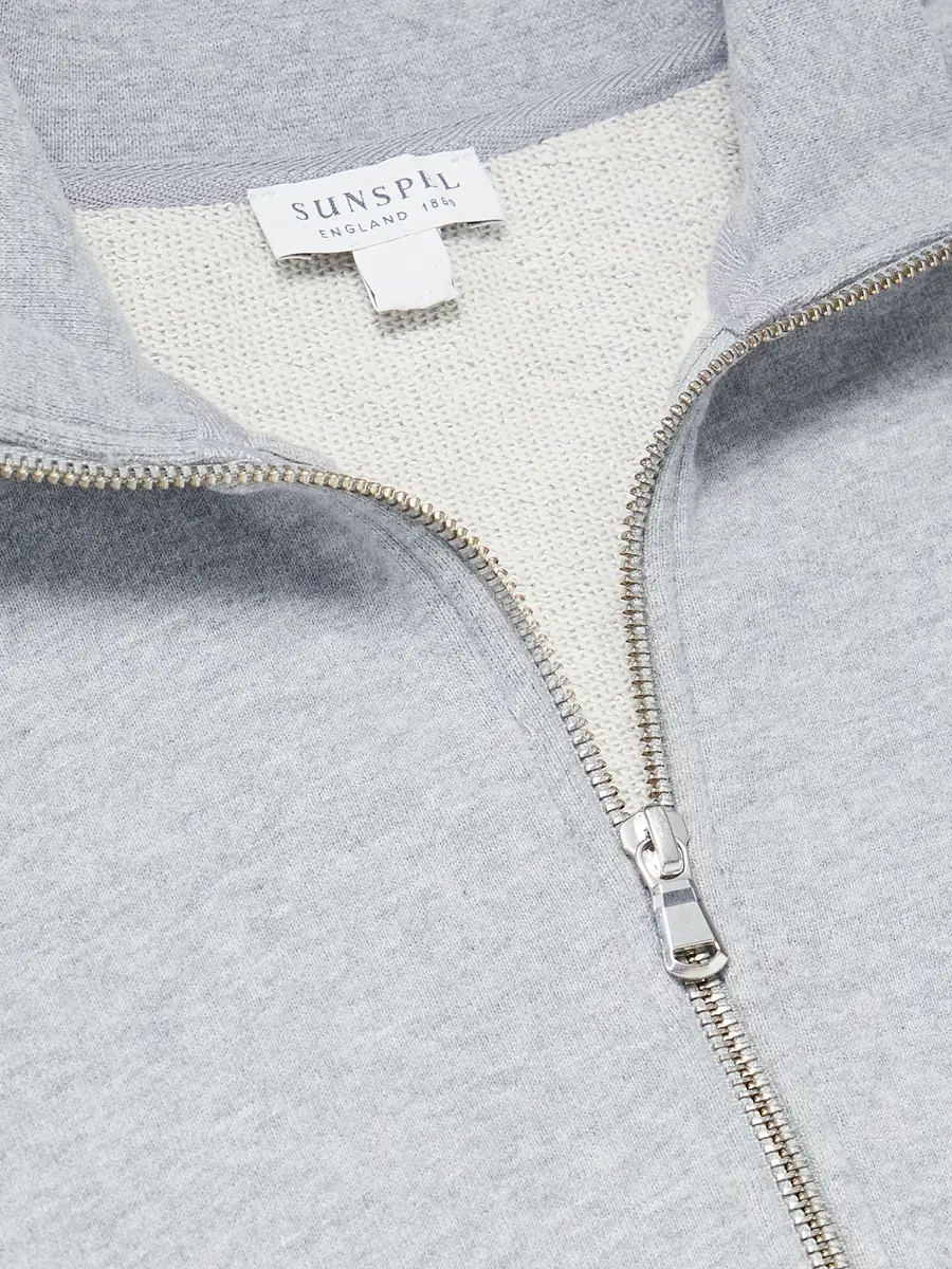 Sunspel Cotton-Jersey Half-Zip Sweatshirt - Men | Thumbnail 4