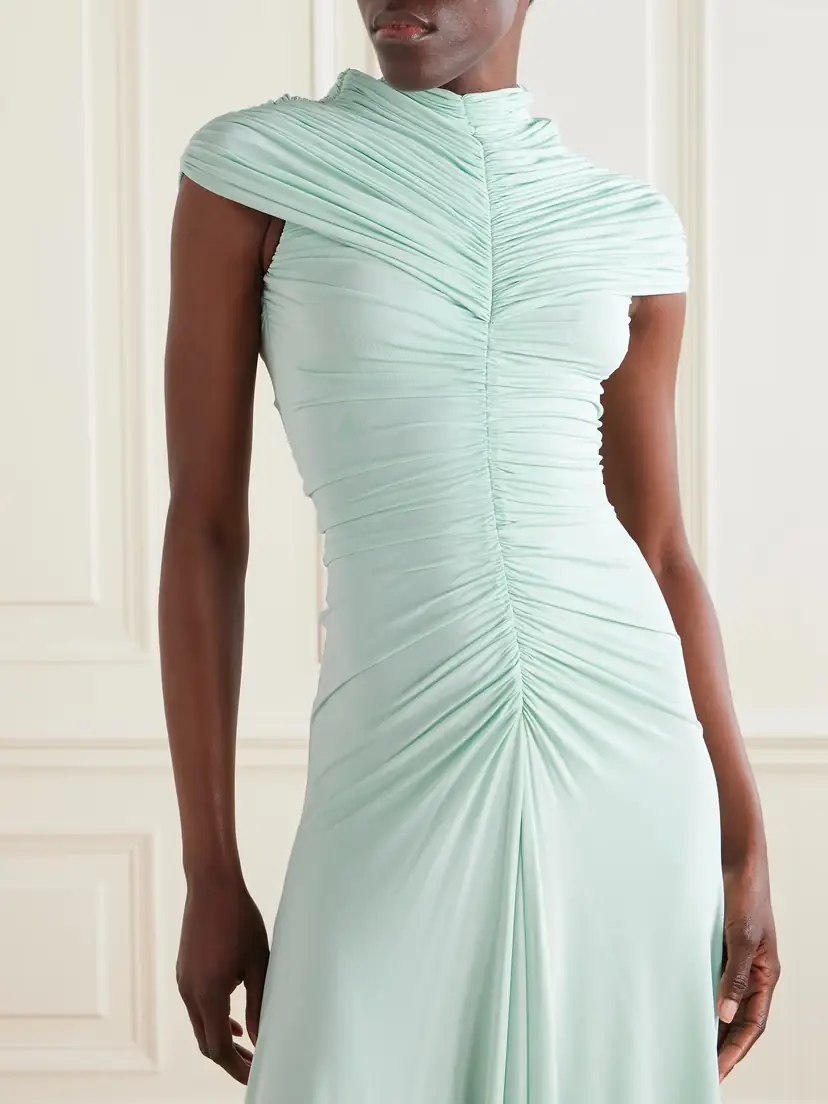 Alaïa Ruched Jersey Midi Dress | Thumbnail 5 Alaïa Ruched Jersey Midi Dress | Thumbnail 5