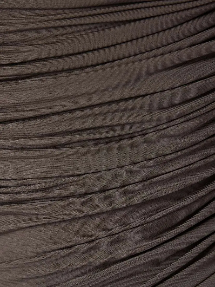 Alaïa One-shoulder Draped Stretch-jersey Midi Dress | Thumbnail 4 Alaïa One-shoulder Draped Stretch-jersey Midi Dress | Thumbnail 4