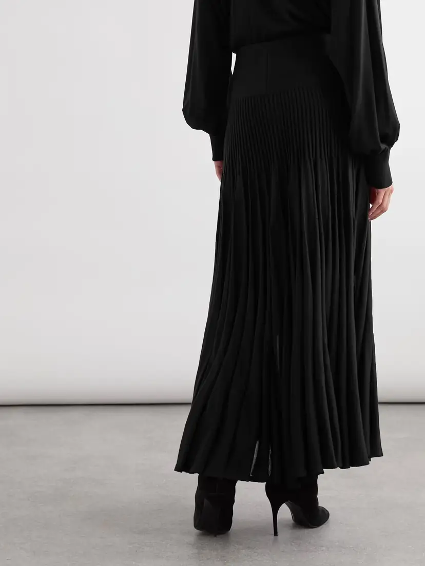Alaïa Pleated Wool Midi Skirt | Thumbnail 4