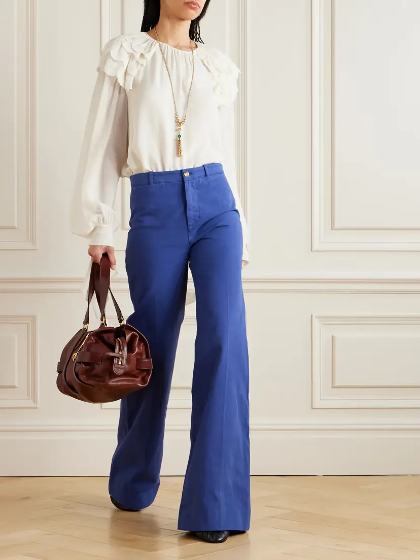 Chloé Ruffled Broderie Anglaise-trimmed Silk-georgette Blouse | Thumbnail 2