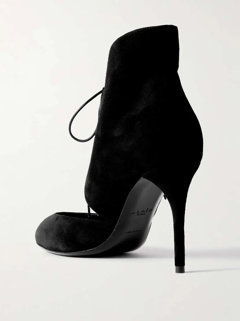 Alaïa Cutout Suede Ankle Boots | Thumbnail 3 Alaïa Cutout Suede Ankle Boots | Thumbnail 3