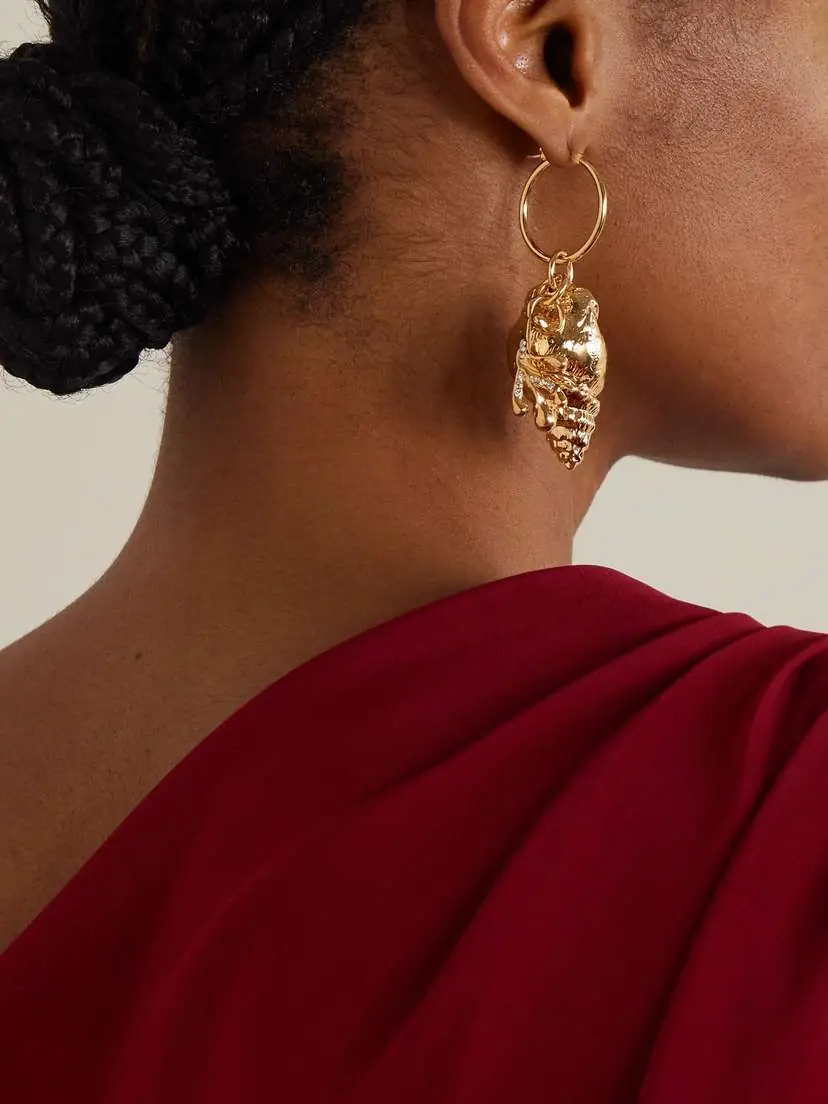 Oscar de la Renta tone Crystal Hoop Earrings | Thumbnail 2 Oscar de la Renta tone Crystal Hoop Earrings | Thumbnail 2