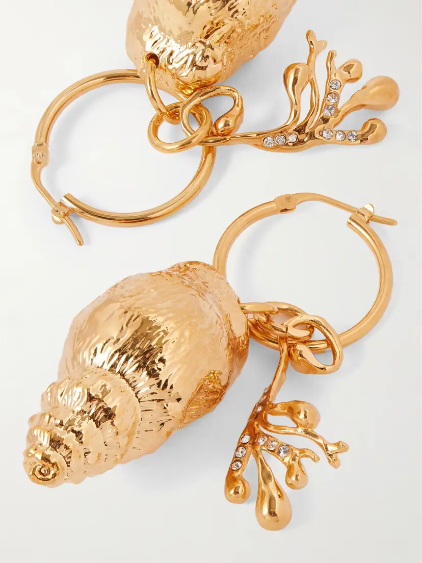 Oscar de la Renta tone Crystal Hoop Earrings | Thumbnail 3 Oscar de la Renta tone Crystal Hoop Earrings | Thumbnail 3