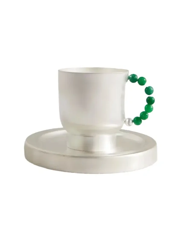 Natalia Criado Perlina Silver-plated Brass And Quartz Teacup And Saucer Set