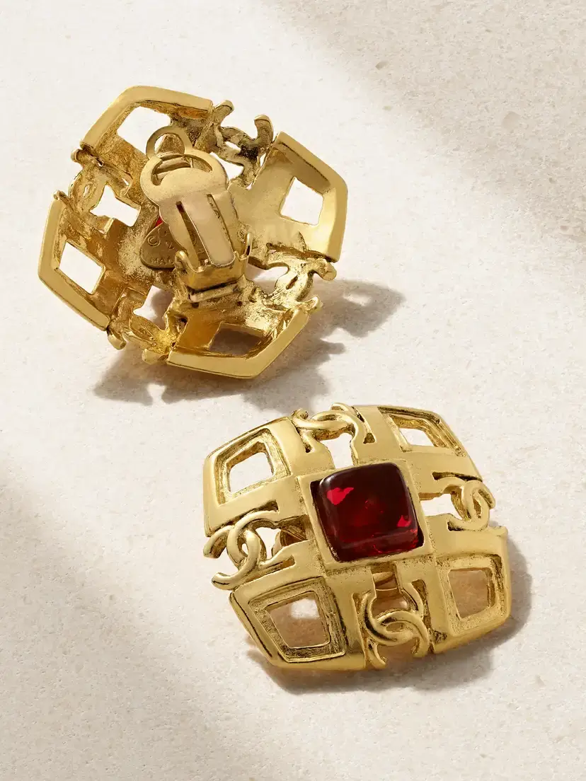 Vintage Chanel plated Crystal Clip Earrings | Thumbnail 3 Vintage Chanel plated Crystal Clip Earrings | Thumbnail 3