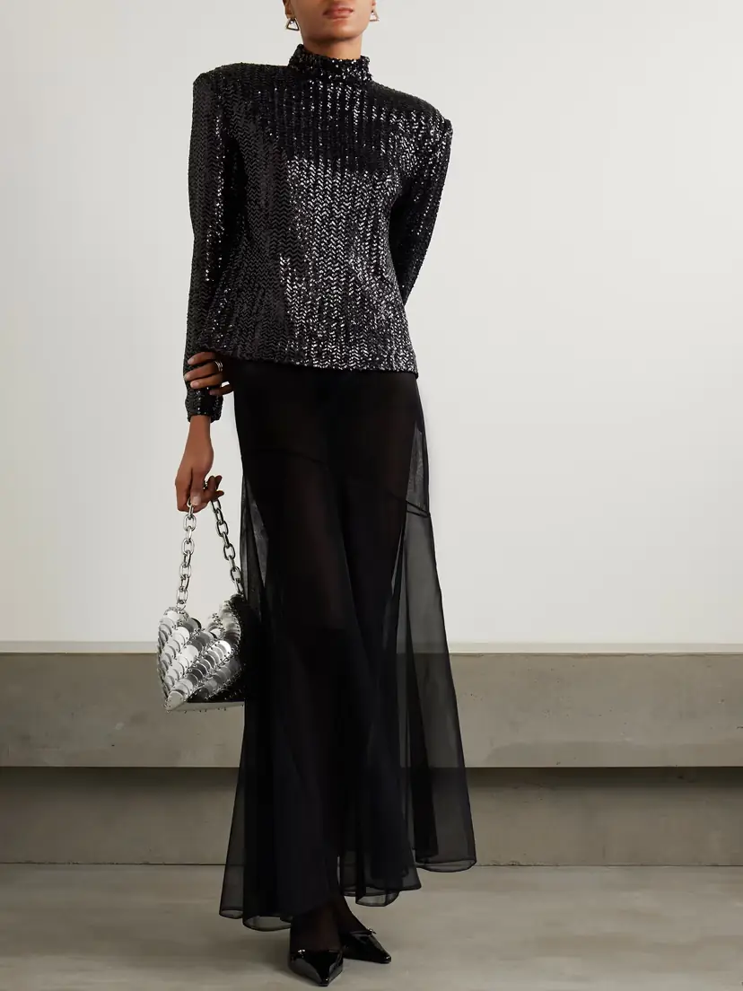 Anine Bing Josephine Sequined Tulle Top | Thumbnail 2 Anine Bing Josephine Sequined Tulle Top | Thumbnail 2
