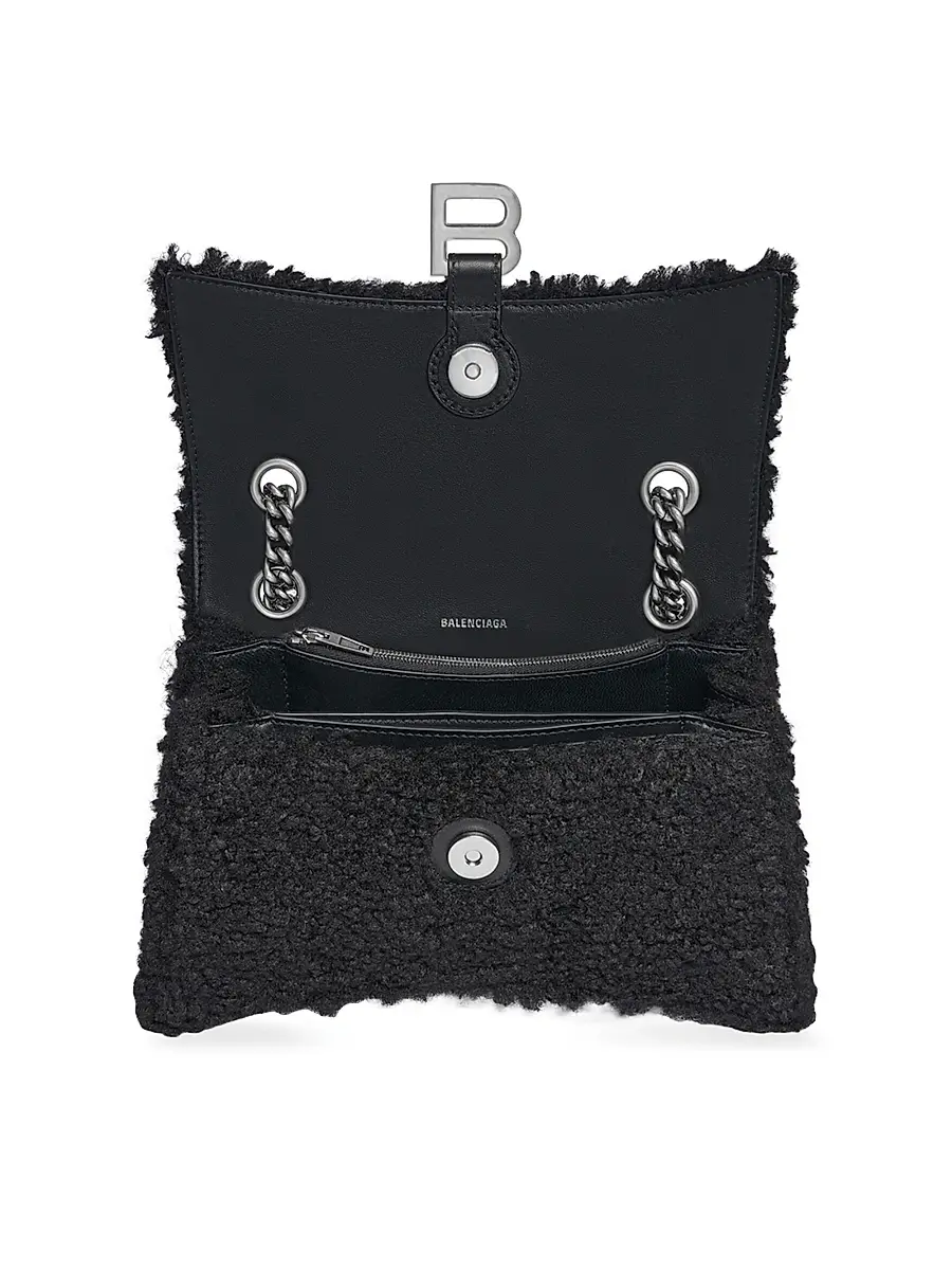 Balenciaga Women's Crush Chain Bag Fake Shearling - Black | Thumbnail 5 Balenciaga Women's Crush Chain Bag Fake Shearling - Black | Thumbnail 5