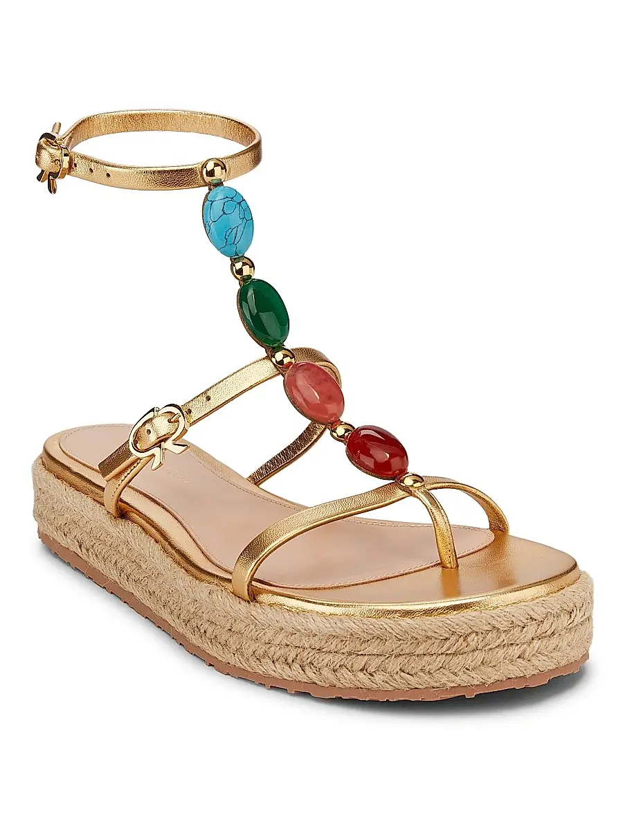 Gianvito Rossi Women's Nappa Silk+Corda Sandals | Thumbnail 2 Gianvito Rossi Women's Nappa Silk+Corda Sandals | Thumbnail 2