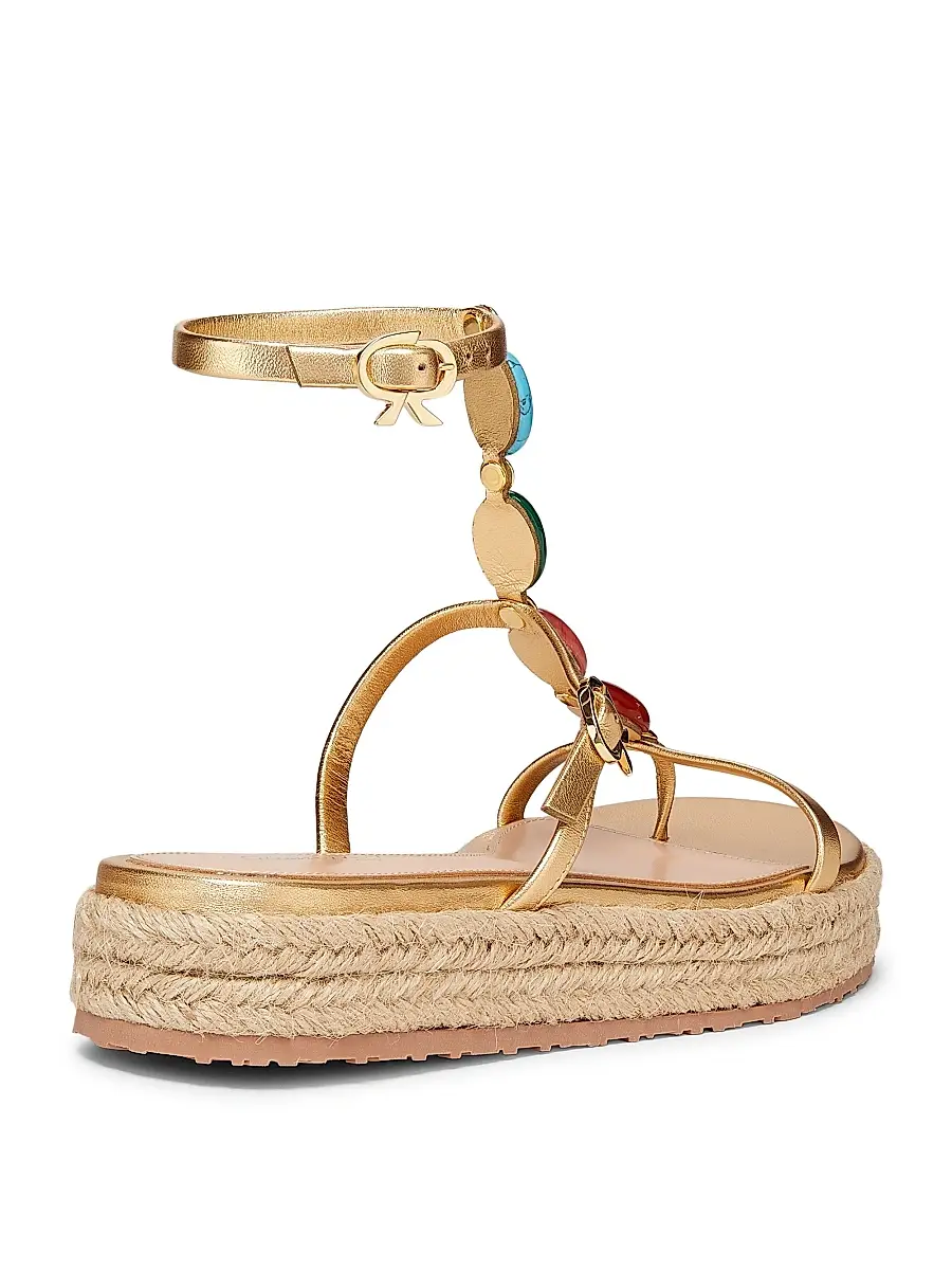Gianvito Rossi Women's Nappa Silk+Corda Sandals | Thumbnail 3 Gianvito Rossi Women's Nappa Silk+Corda Sandals | Thumbnail 3