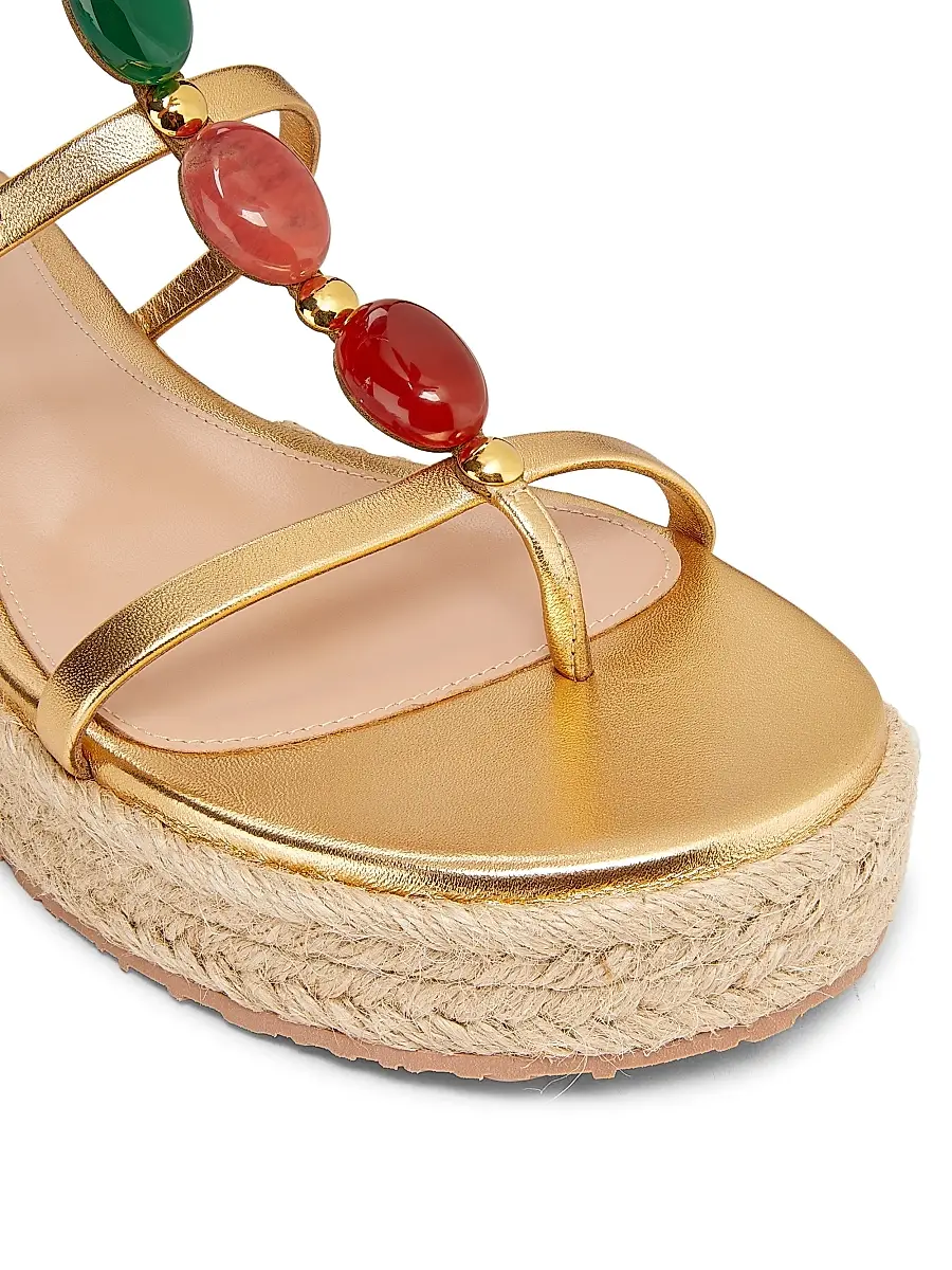 Gianvito Rossi Women's Nappa Silk+Corda Sandals | Thumbnail 5 Gianvito Rossi Women's Nappa Silk+Corda Sandals | Thumbnail 5