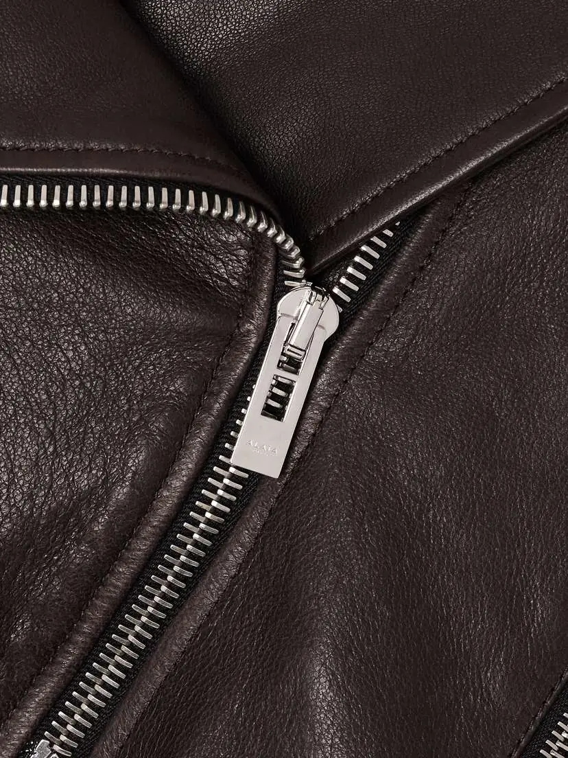 Alaïa Cropped Leather Biker Jacket - FR 36 | Thumbnail 5 Alaïa Cropped Leather Biker Jacket - FR 36 | Thumbnail 5