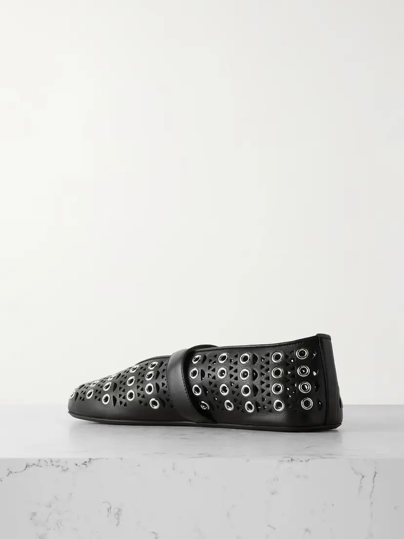 Alaïa Vienne Perforated Eyelet-embellished Leather Ballet Flats | Thumbnail 3 Alaïa Vienne Perforated Eyelet-embellished Leather Ballet Flats | Thumbnail 3