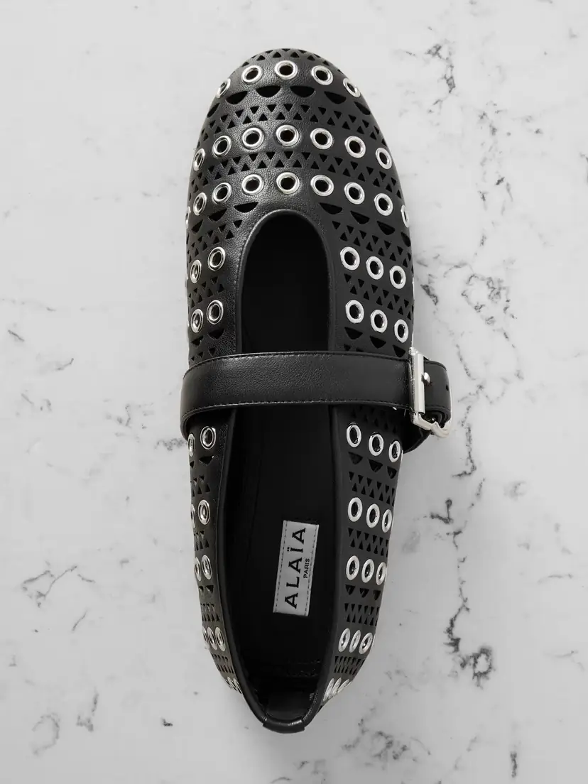 Alaïa Vienne Perforated Eyelet-embellished Leather Ballet Flats | Thumbnail 5 Alaïa Vienne Perforated Eyelet-embellished Leather Ballet Flats | Thumbnail 5