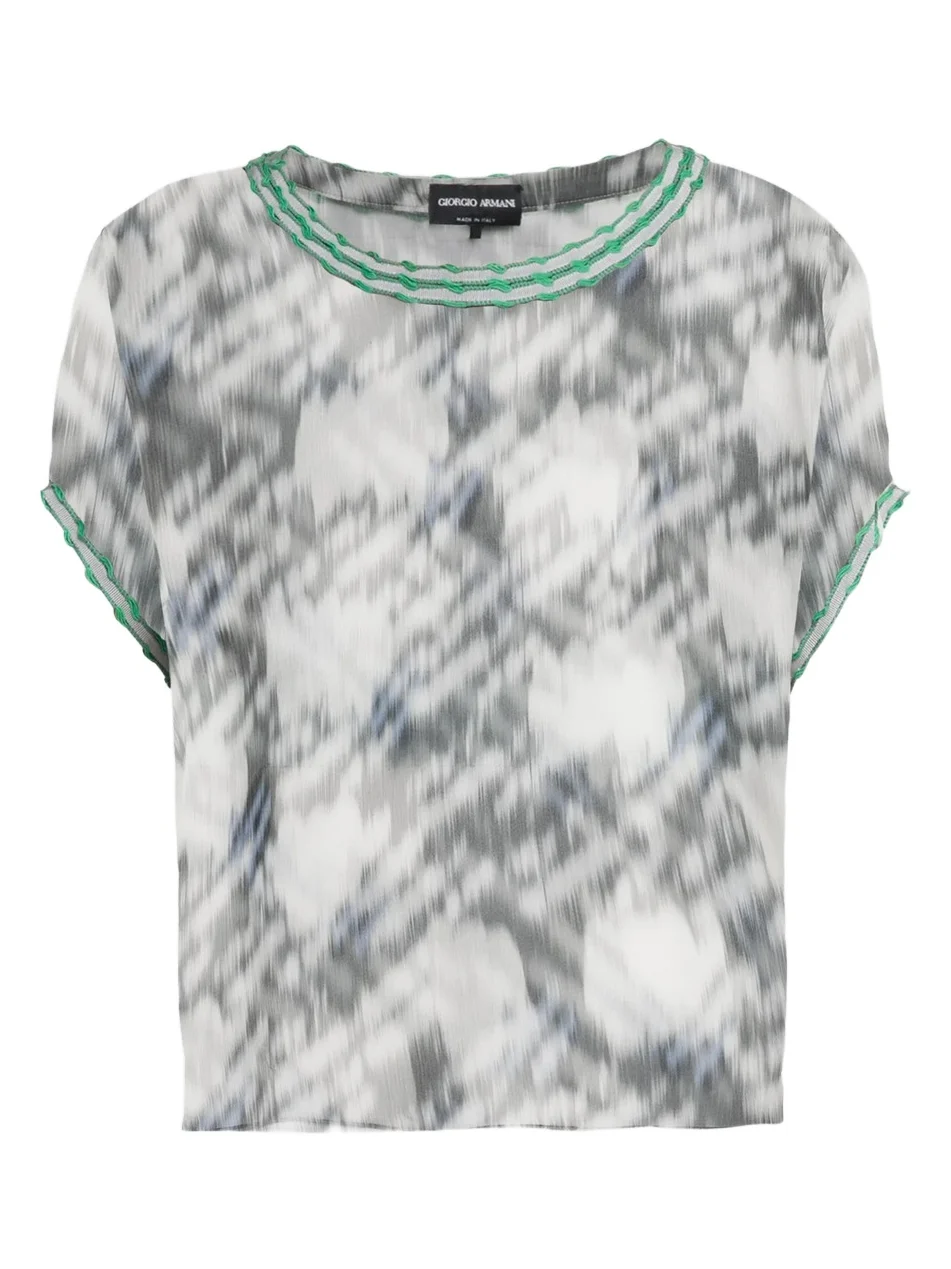 Women's Printed Sheer Chiffon Top
