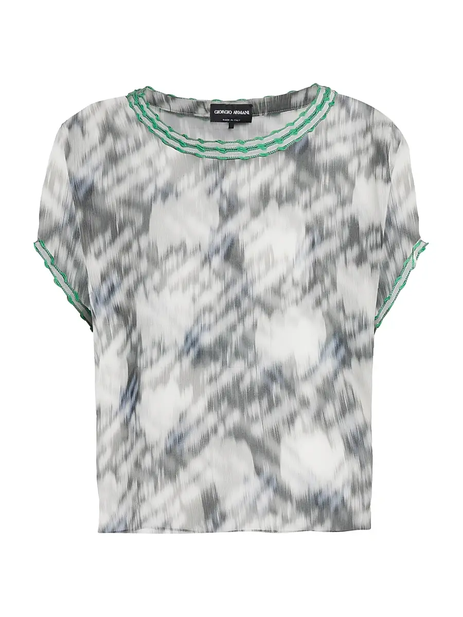 Giorgio Armani Women's Printed Sheer Chiffon Top | Image 1 Giorgio Armani Women's Printed Sheer Chiffon Top | Image 1
