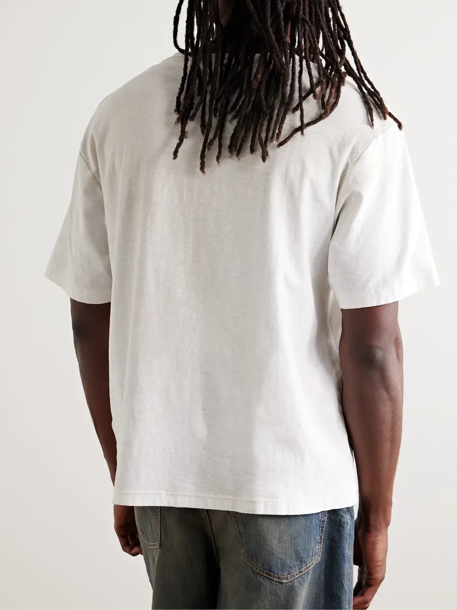 Acne Studios Exford Distressed Logo-Print Cotton-Jersey T-Shirt - Men | Thumbnail 3 Acne Studios Exford Distressed Logo-Print Cotton-Jersey T-Shirt - Men | Thumbnail 3