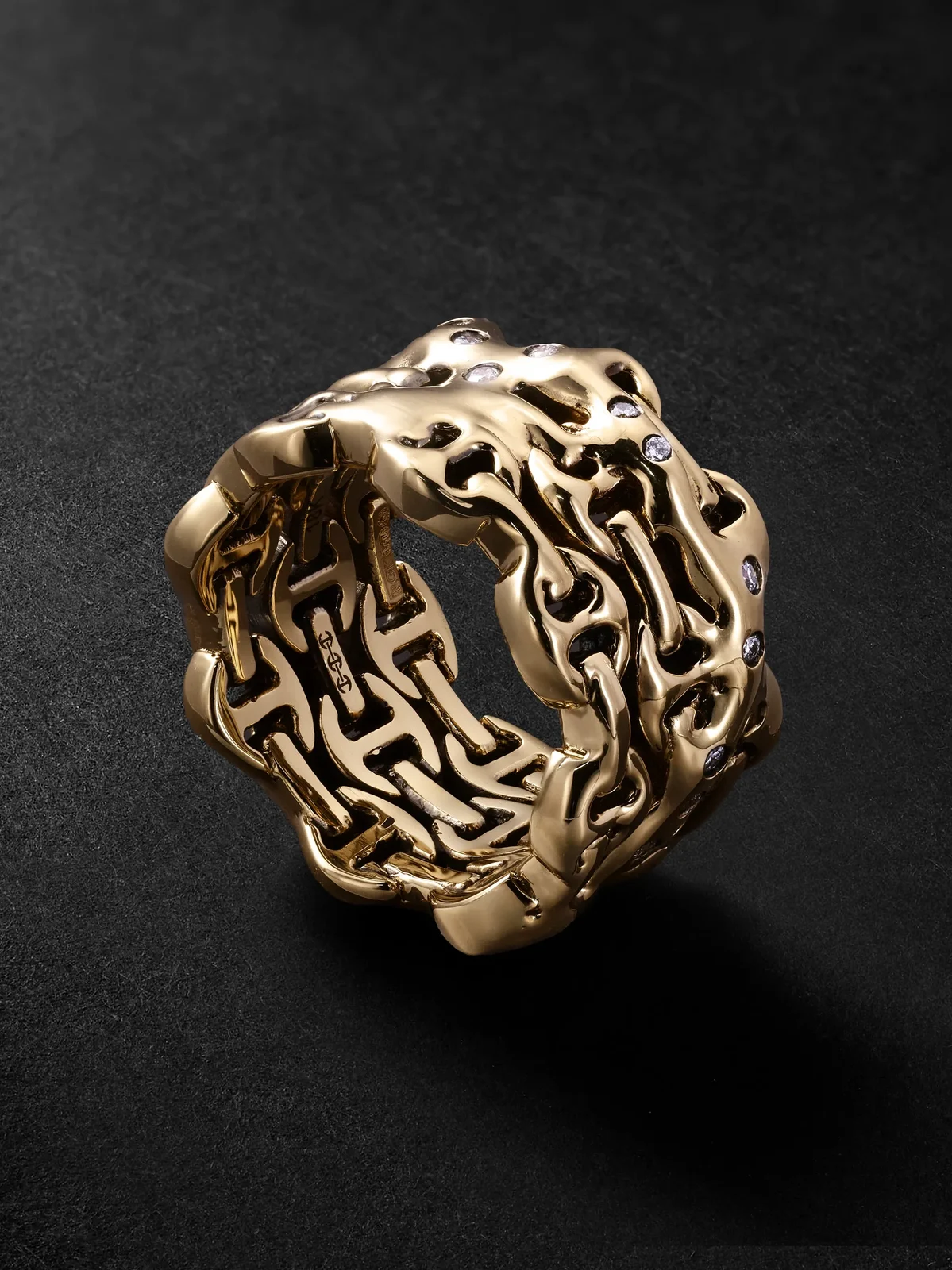 Sacred Melted Series 18-Karat Gold Diamond Ring - Men
