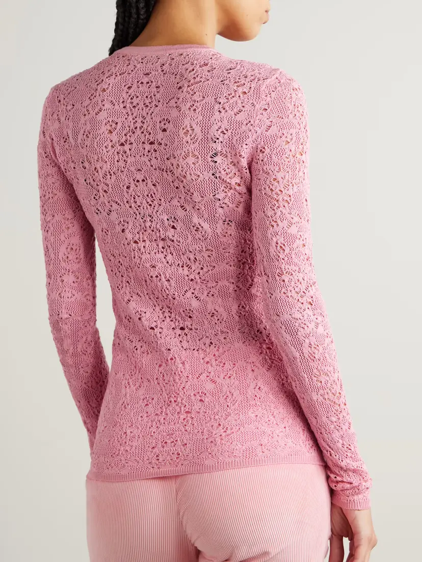 Gabriela Hearst Ithaca Crocheted Wool And Silk-blend Henley Top | Thumbnail 4