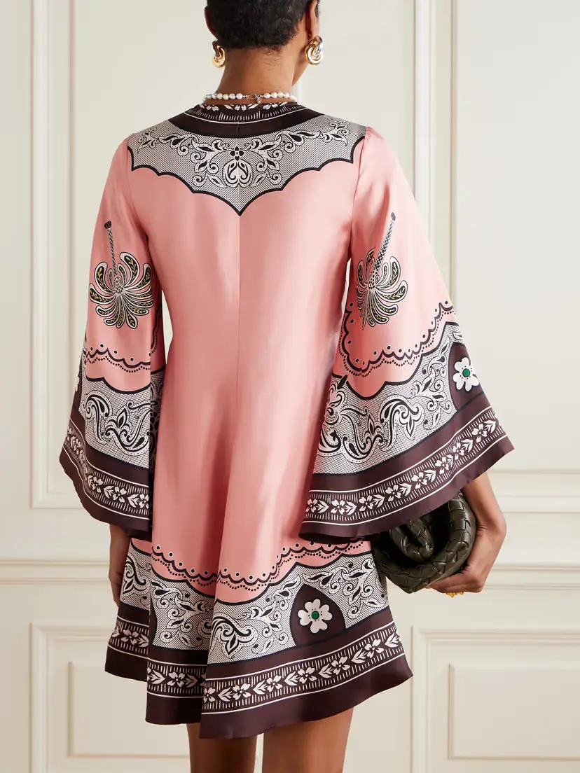 La DoubleJ Magnifico Belted Printed Silk-twill Mini Dress | Thumbnail 3 La DoubleJ Magnifico Belted Printed Silk-twill Mini Dress | Thumbnail 3
