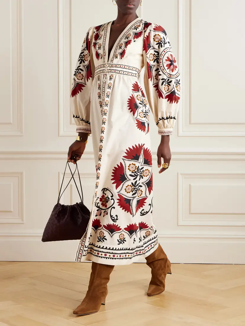 Farm Rio Cashew Mandala Floral-print Cotton-poplin Maxi Dress | Thumbnail 2
