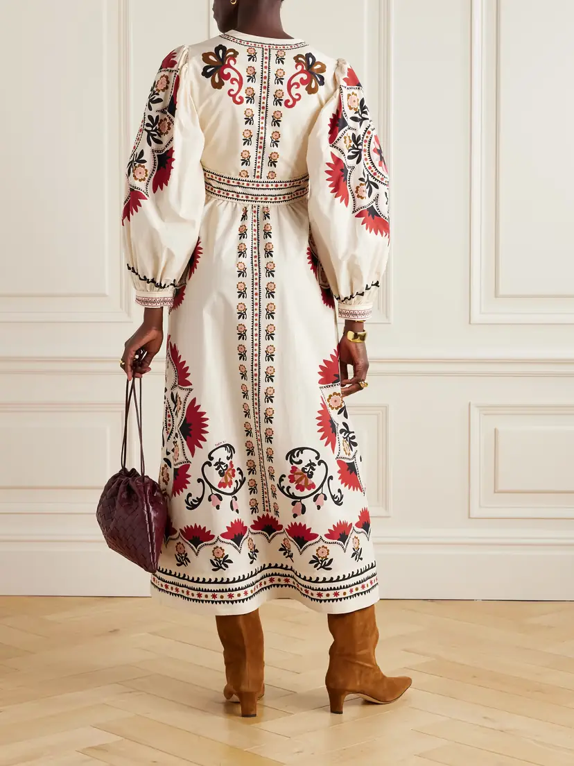 Farm Rio Cashew Mandala Floral-print Cotton-poplin Maxi Dress | Thumbnail 3