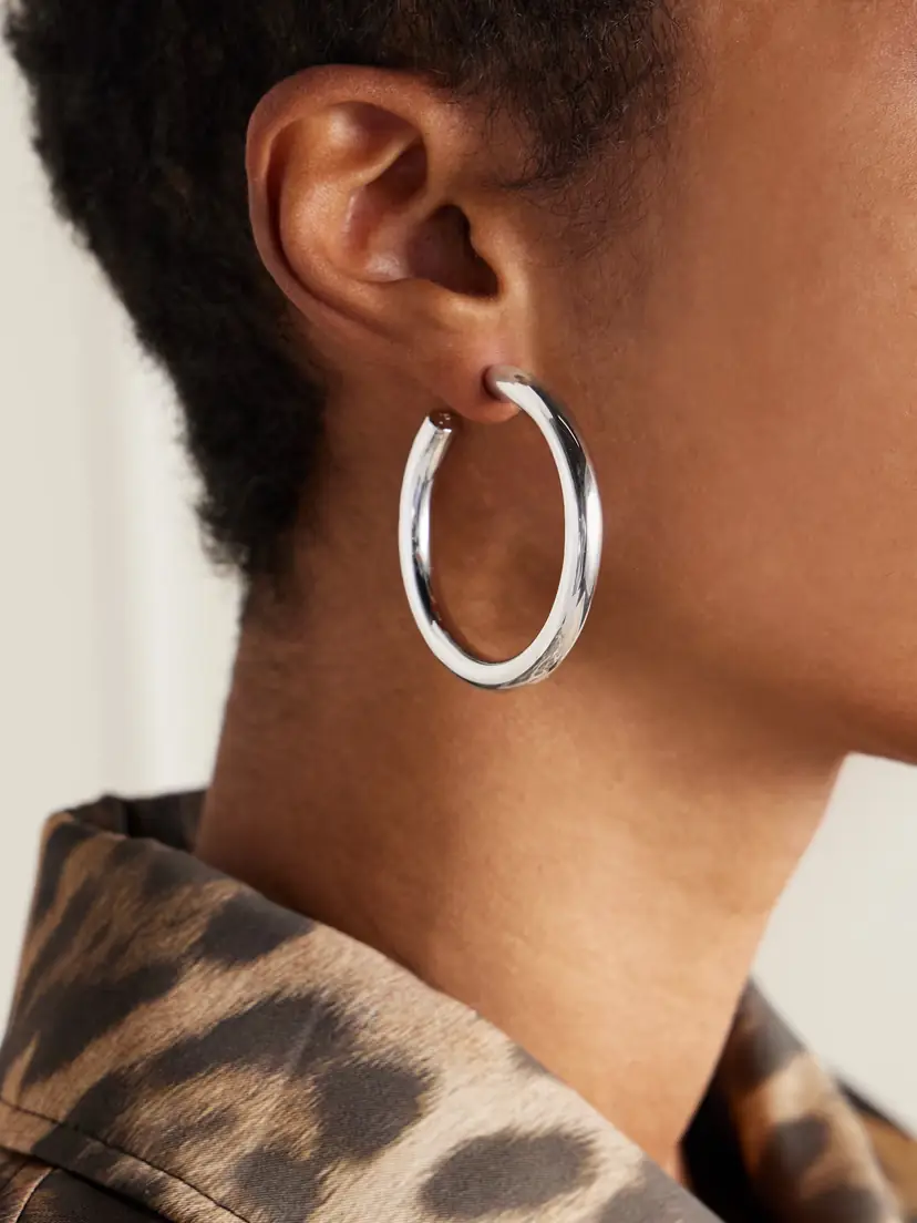 Jennifer Fisher Natasha Baby Silver-tone Hoop Earrings | Thumbnail 2