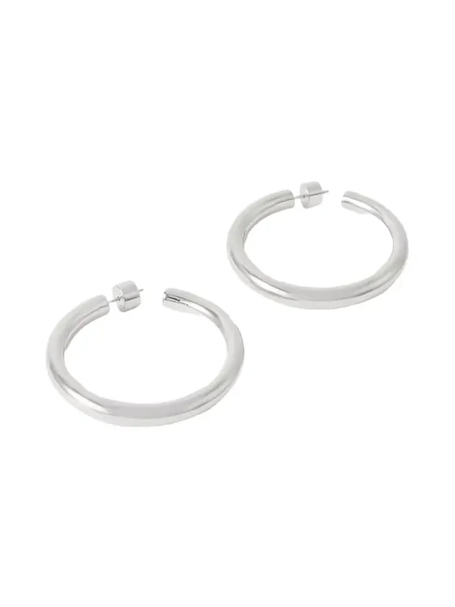Natasha Baby Silver-tone Hoop Earrings