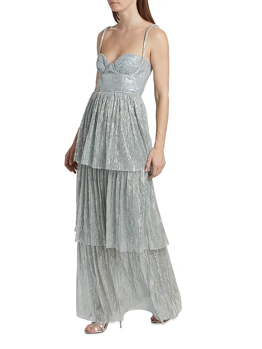 Sabina Musáyev Women's Altair Sequined Tiered Dress | Thumbnail 2 Sabina Musáyev Women's Altair Sequined Tiered Dress | Thumbnail 2