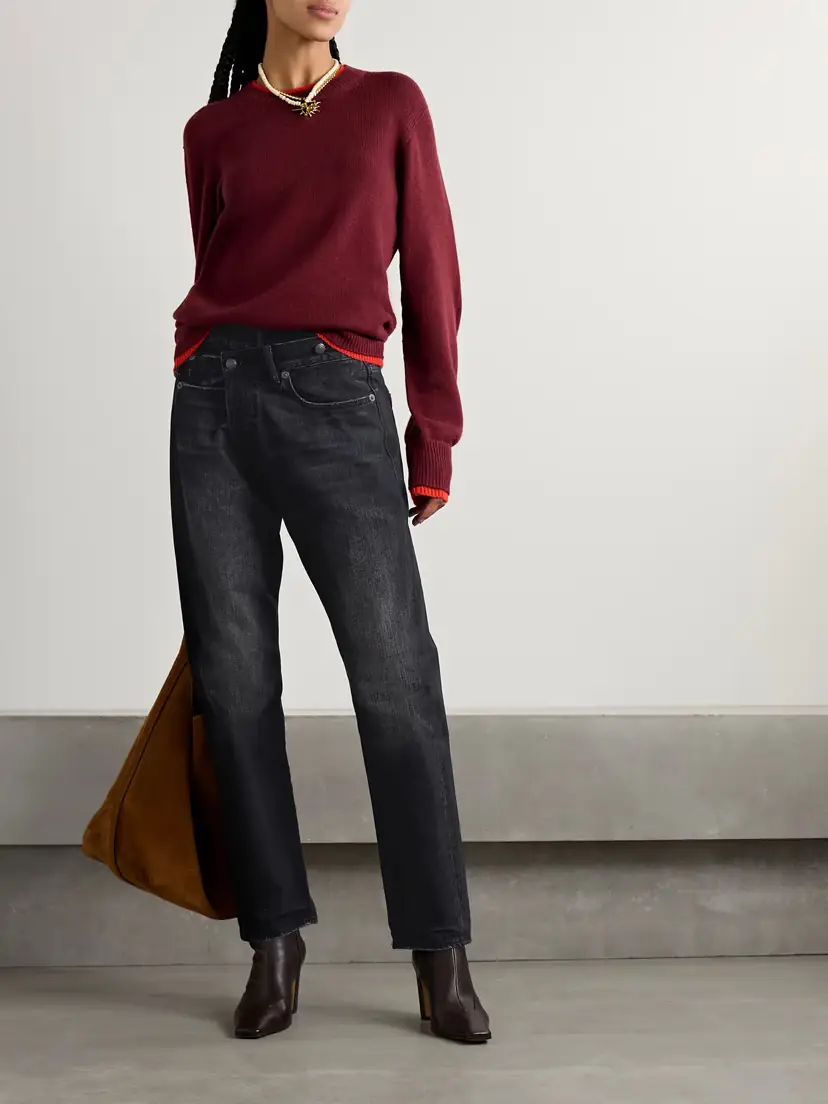 R13 Crossover Asymmetric Distressed Mid-rise Boyfriend Jeans | Thumbnail 2