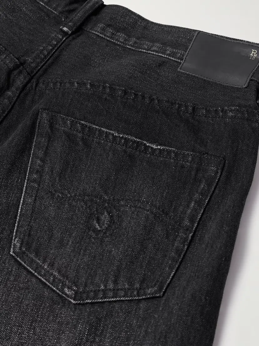 R13 Crossover Asymmetric Distressed Mid-rise Boyfriend Jeans | Thumbnail 5